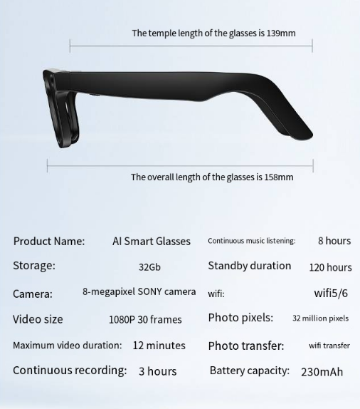 AI Camera Smart Glasses - Gifty Girls Shop
