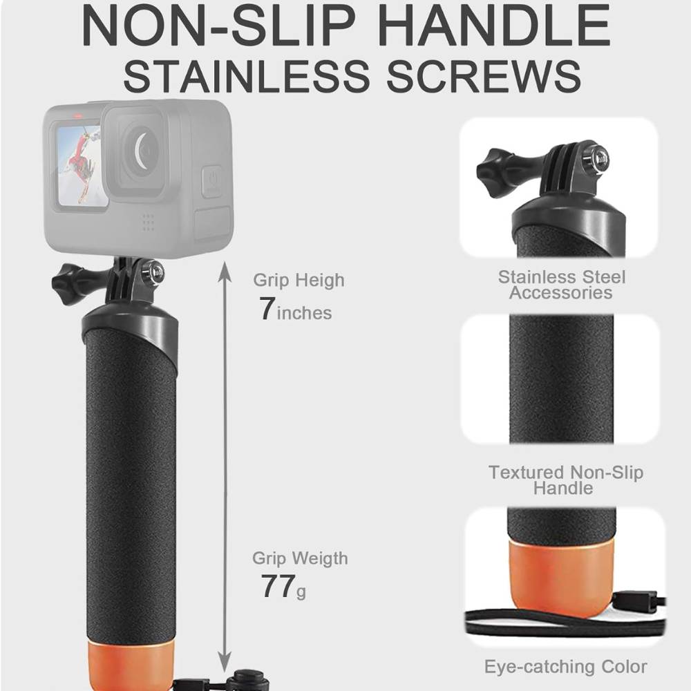Waterproof Monopod Floating Sport Cam Hand Grip - Gifty Girls Shop