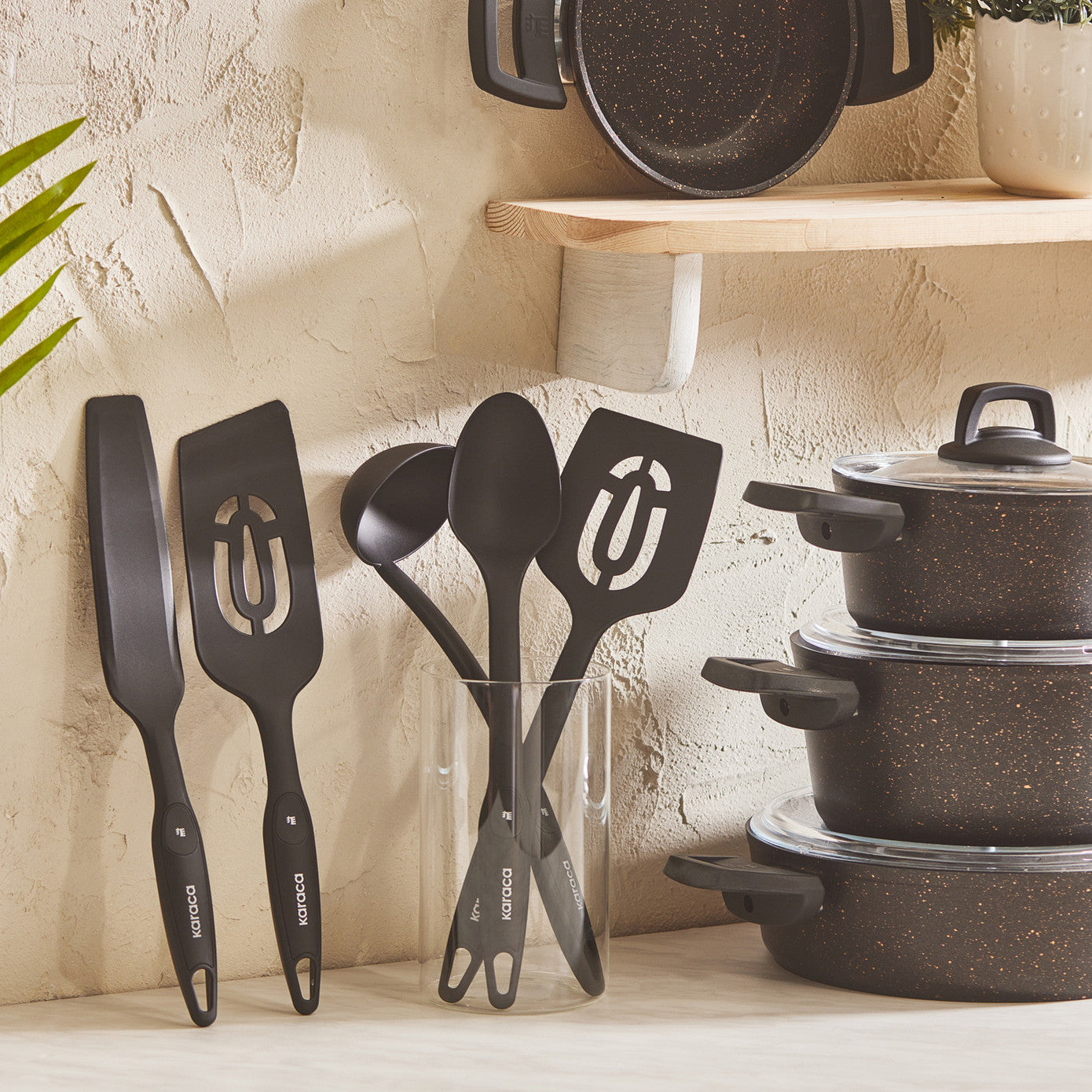 Karaca Biogranit V2 13 Piece Cookware Set Black Gold - Gifty Girls Shop